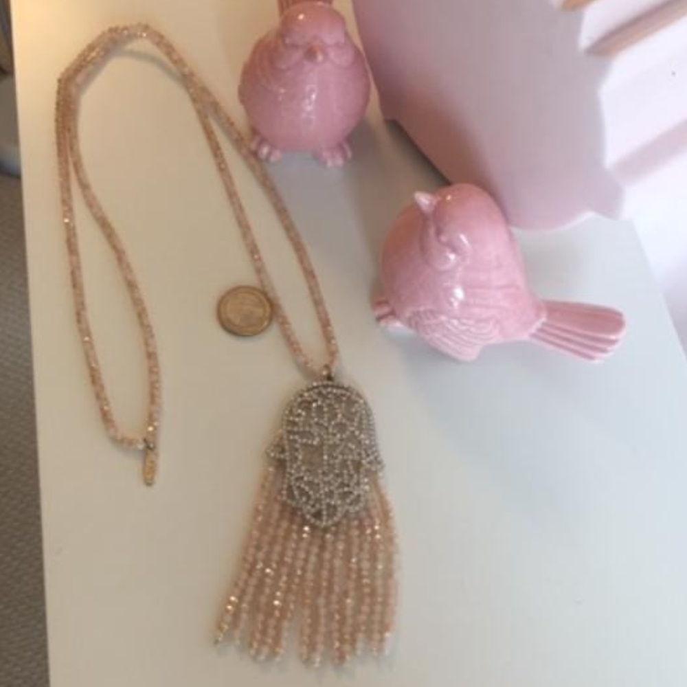 Crystal beaded Hamsa necklace